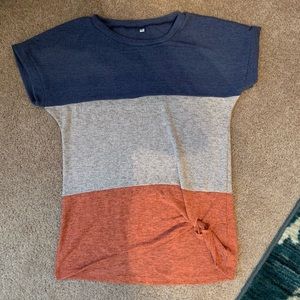 Knotted Block Stripe Tee